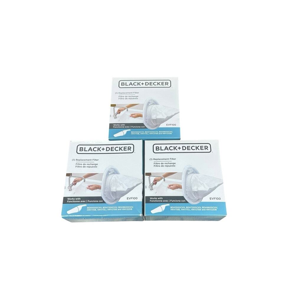 Black & Decker EVF100 Dust Buster Replacement Filter Genuine OEM Lot‎ of 3